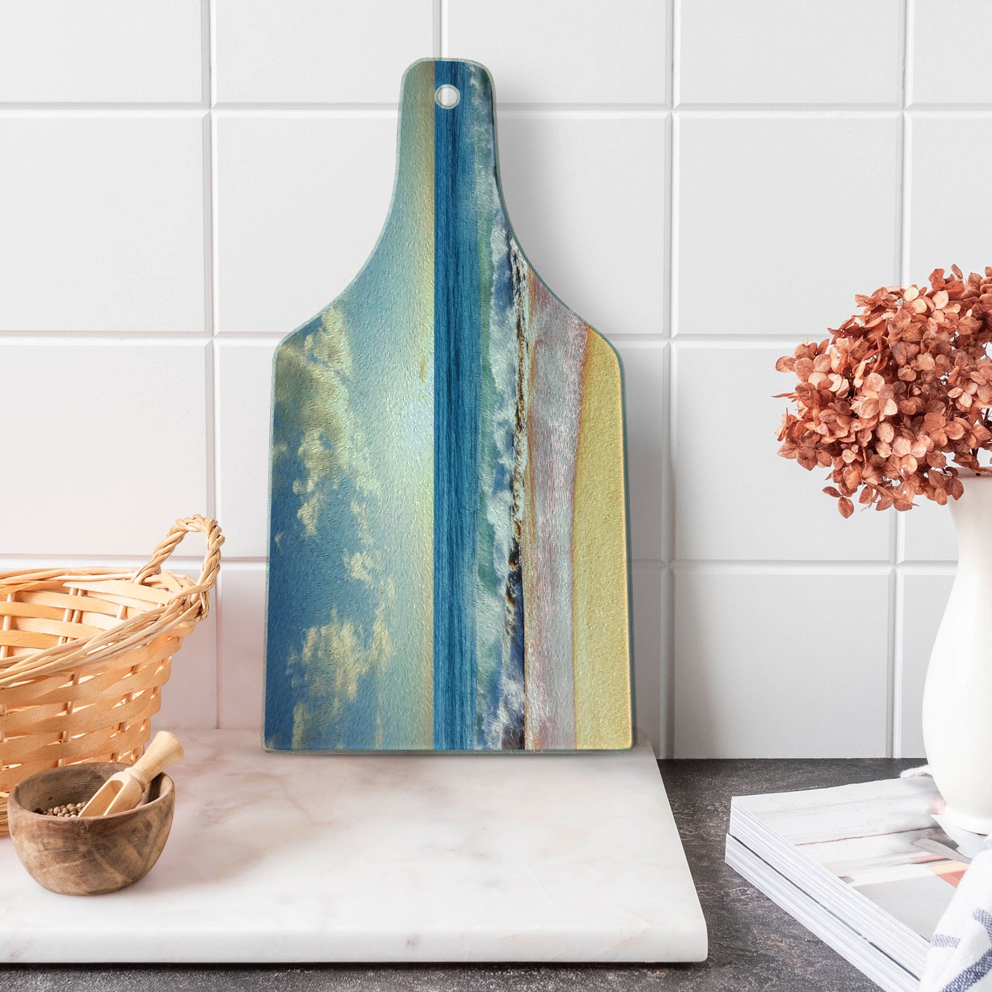 Multicolor Rectangular Tempered Glass Cutting Board