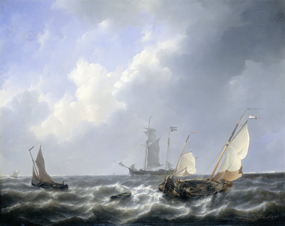 Seascape From The Zeeland Waters Canvas Art - (36 x 24)
