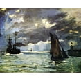 thumbnail image 1 of Seascape-Night Effect Monet - CANVAS OR FINE PRINT WALL ART, 1 of 1