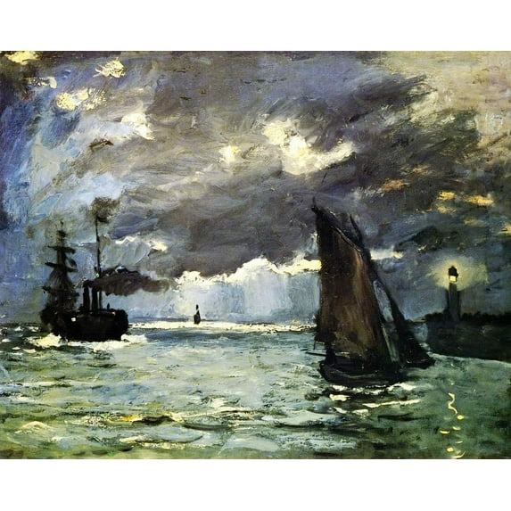 Seascape-Night Effect Monet - CANVAS OR FINE PRINT WALL ART