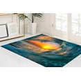 thumbnail image 1 of Seascape Rug, Landscape Rugs, Small Rug, Wave Rugs, Stair Rug, Office Decor Rugs, Surfer Wave Landscape Rugs, Pattern Rug, 3.9'x5.9' - 120x180 cm, 1 of 7