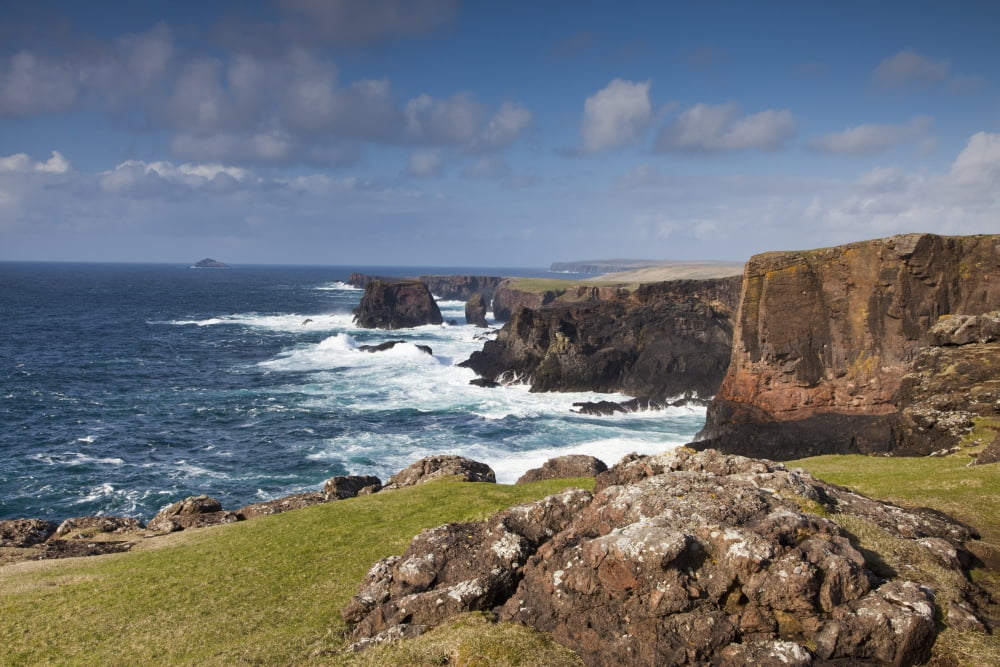 Seascape Shetland Scotland Canvas Art - John Short Design Pics (38 x 24)