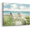 thumbnail image 1 of Seascape Wall Art Canvas Picture: Beach Chair Seascape Print Decor Ocean Coastal Scene Painting Seaside Sea Wave Grass Artwork for Bathroom Living Room, 1 of 6
