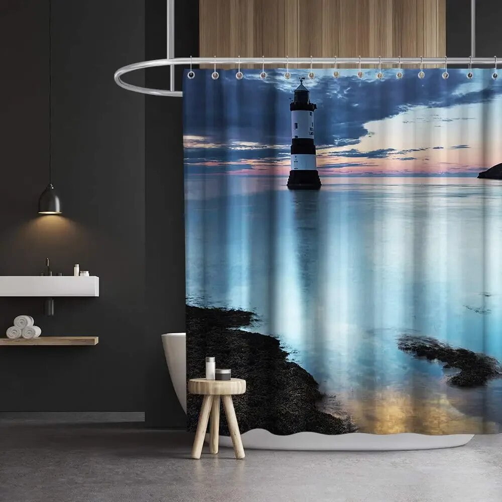 Seascape Wall Decor Portland Head Lighthouse Shower Curtain Landscape ...