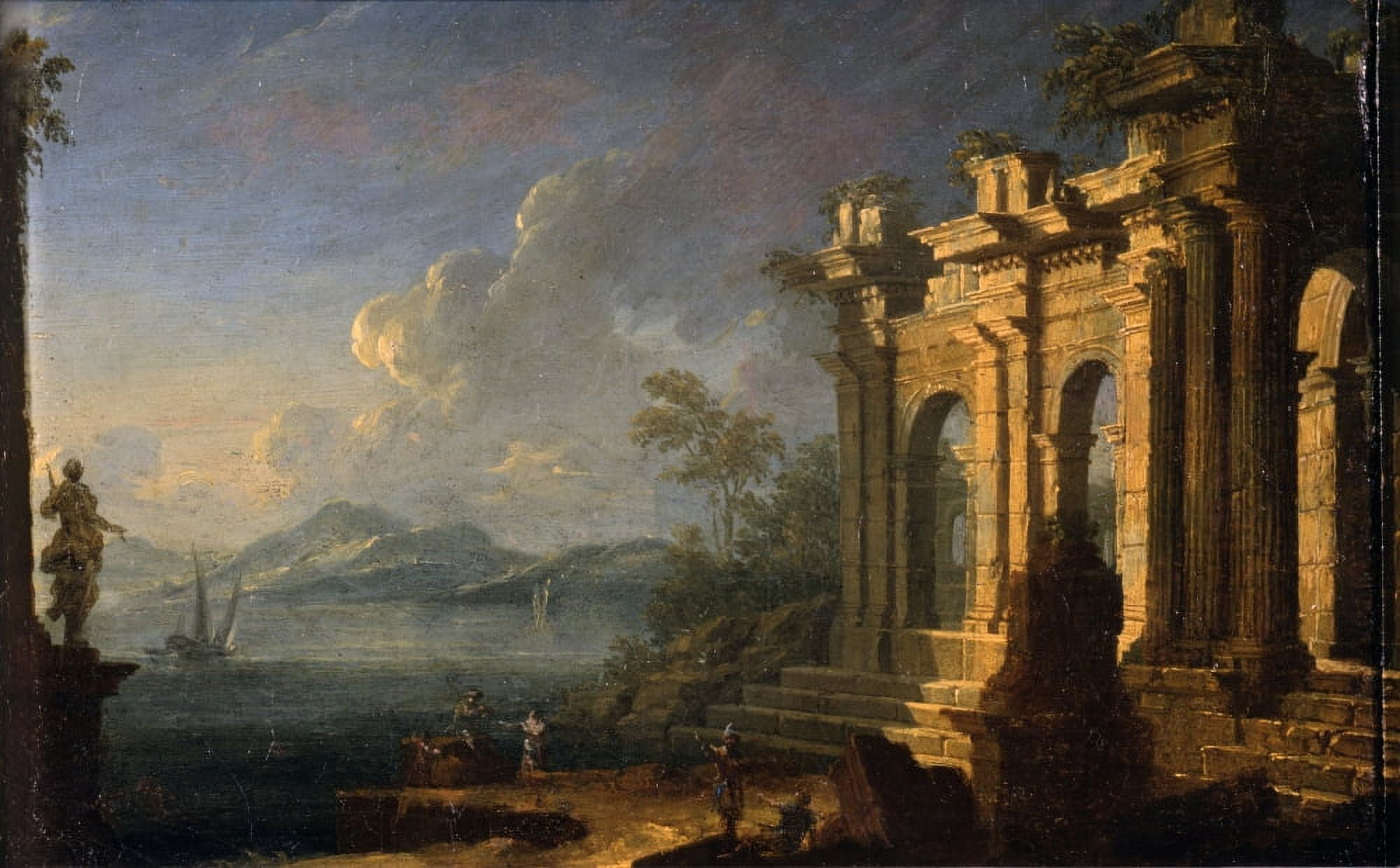 Seascape With Classic Arch Canvas Art - (36 x 24)