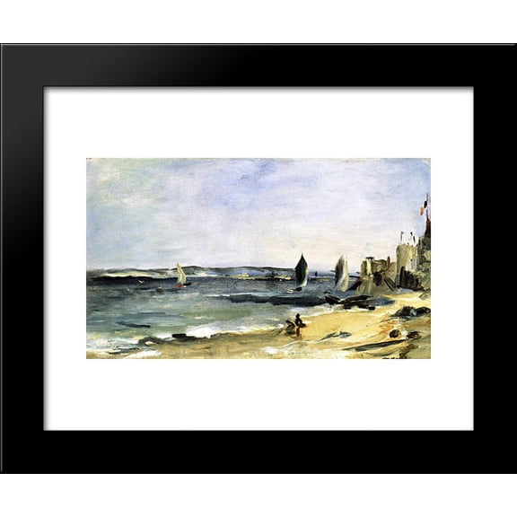 Seascape at Arcachon (Arcachon, beautiful weather) 20x24 Framed Art Print by Manet, Edouard
