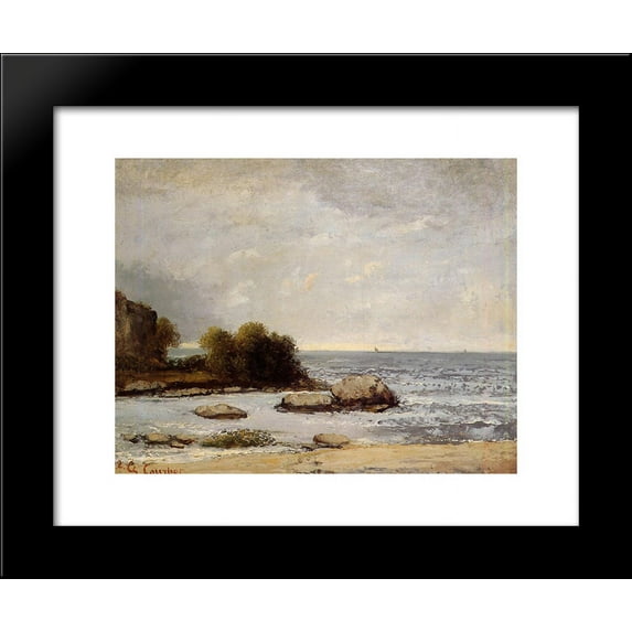 Seascape at Saint Aubin 20x24 Framed Art Print by Gustave Courbet