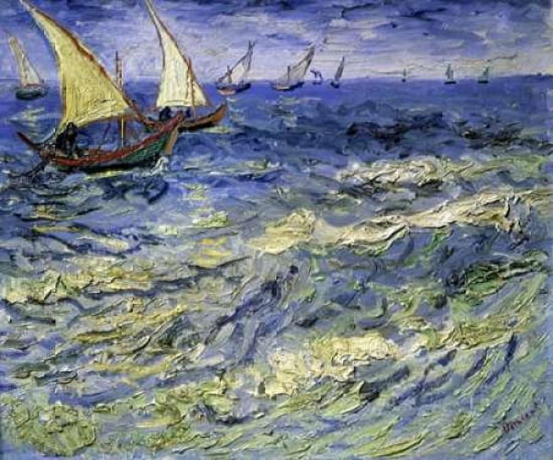 Seascape at Saintes-Maries-De-La-Mer Canvas Art - Vincent Van Gogh (20 x 24)