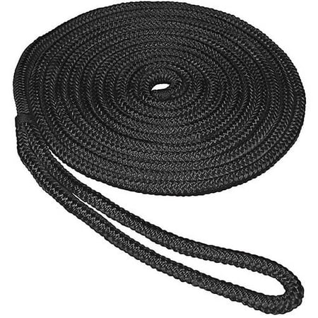 Seasense - 5/8" x 35' Double Braid Nylon Dock, Black, 15" Eye Splice - 50013104