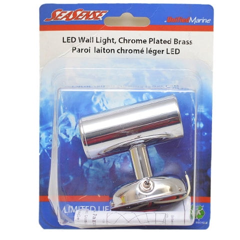 Seasense Boat LED Wall Light 50024289 | Brass Silver 2 7/8 Inch