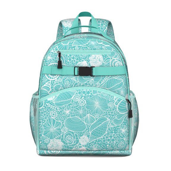 Seashell Beach Backpack Waterproof School Bag with Ergonomic Design & Adjustable Straps for Teens Students Travel