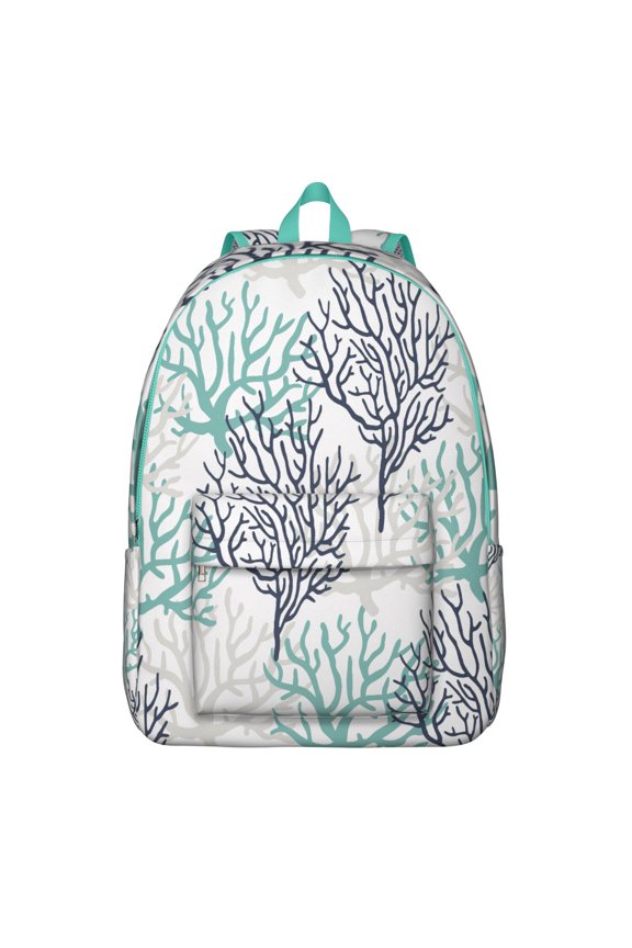 Seashell Beach Shell Nautical Travel Backpack – Lightweight Canvas Bookbag with Tropical Starfish Design, Comfortable Carrying, Anti-theft Multifunctional Features for Daily Commuting