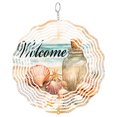 thumbnail image 1 of Seashell Beach Wind Spinner Metal Outdoor Decor Watercolor Coastal Multi-Color, 1 of 5