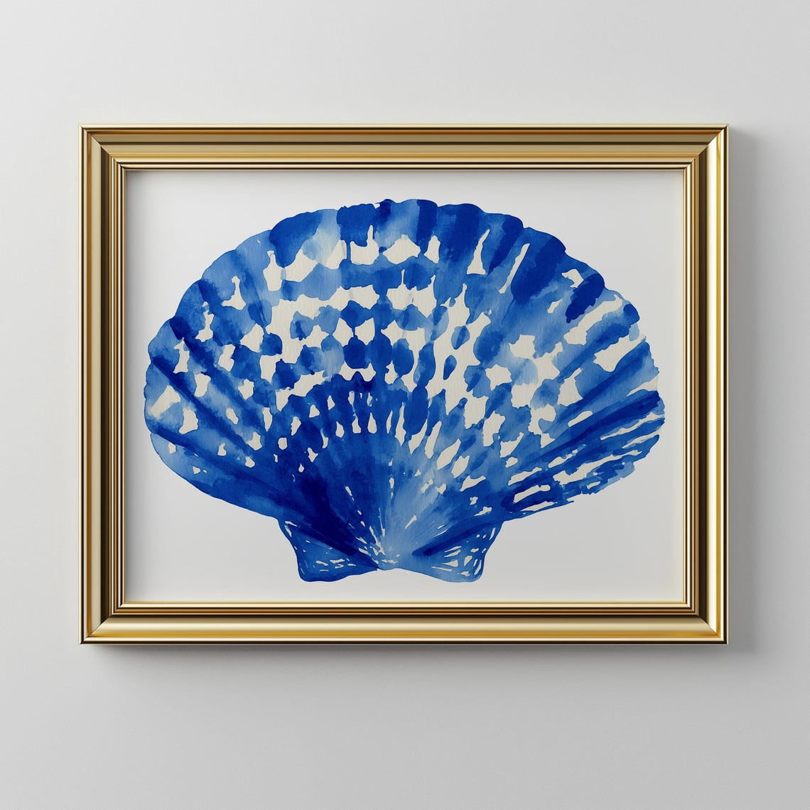 Seashell Blue Shell Coastal Nautical Beach House Abstract Sea Wall Art ...