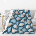 thumbnail image 1 of Seashell Blue Throw Blanket for Stylish Warm Winter Cabin Ultra-Soft Micro Fleece Blanket, Premium Microfiber, Silky Soft, Plush, Warm and Lightweight for Couch, Sofa, Bed - 40"X30", 1 of 5