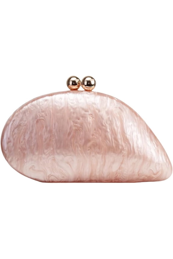 Seashell Chain Bag for Women Evening Clutch Bag Glitter Marble Purse Handbag for Wedding Party Prom
