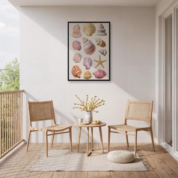 Seashell Coastal Wall Art, Nautical Beach Decor, Unframed Paper Print Size 8x12