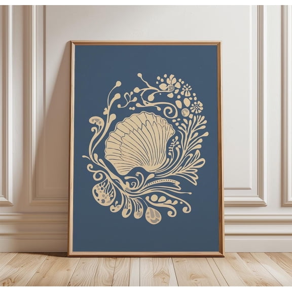Seashell Coastal Wall Art Ocean Shell Minimal Beach Nature Decor Unframed Paper Print