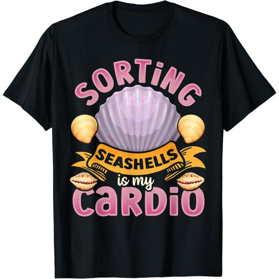 Seashell Collecting Design for an Shell Hunter T-Shirt Black1