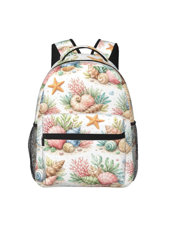 Seashell Coral Ocean Backpack Lightweight Travel Bag for Men and Women