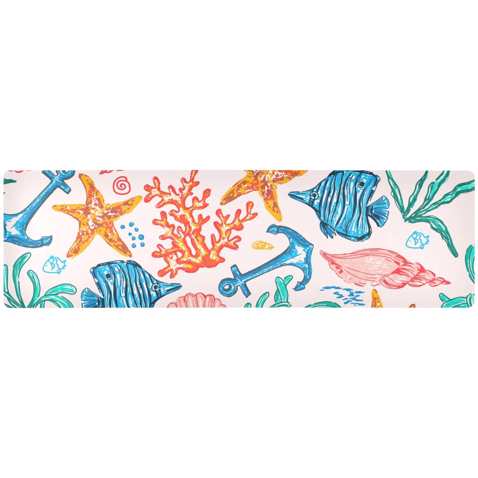 Seashell Corals and Starfish Rectangle Pot Holders Trivets Non-slip Hot ...