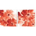 thumbnail image 1 of Seashell Cosmos Red and Orange by Chris Paschke, 2 Piece Canvas Art Set Each 14"W x 14"H, 1 of 1