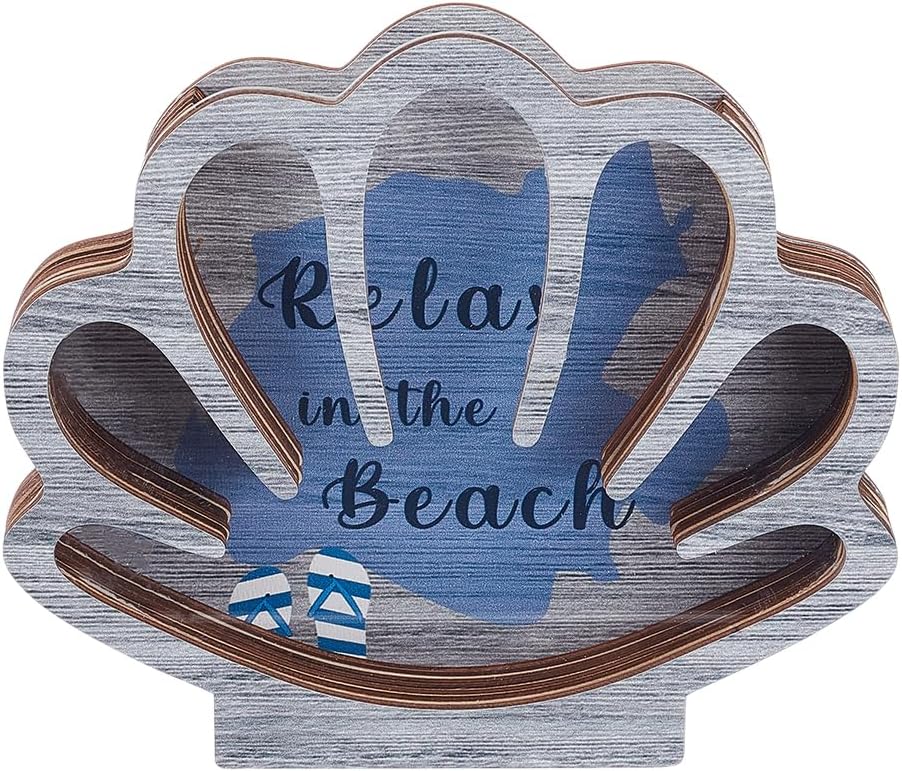 Shell Storage Wood Seashell Display Box Sea Shell Holder Wooden Seashell Display Case with ...