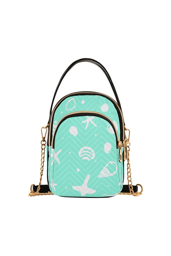 Seashell Elegance Women's Crossbody Handbags Leather Crossbody Bags Fanny Pack Chest Bag for Travel