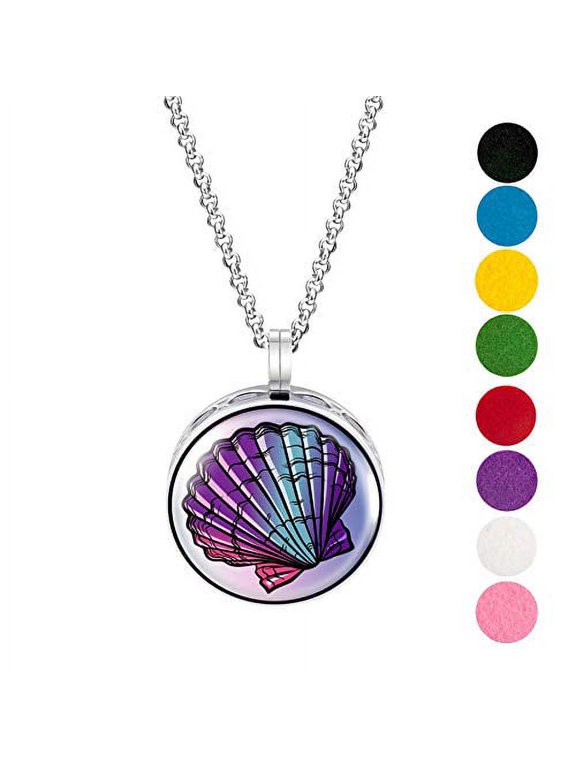 Seashell Enamel Necklace Diffuser w/ pads and gift box