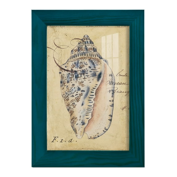 Seashell Ephemera I - Framed Print w/glass - Ocean Blue