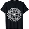 thumbnail image 1 of Seashell Fish Sea Geometric Circular Yoga Meditation Graphic T-Shirt Black 4X-Large, 1 of 4