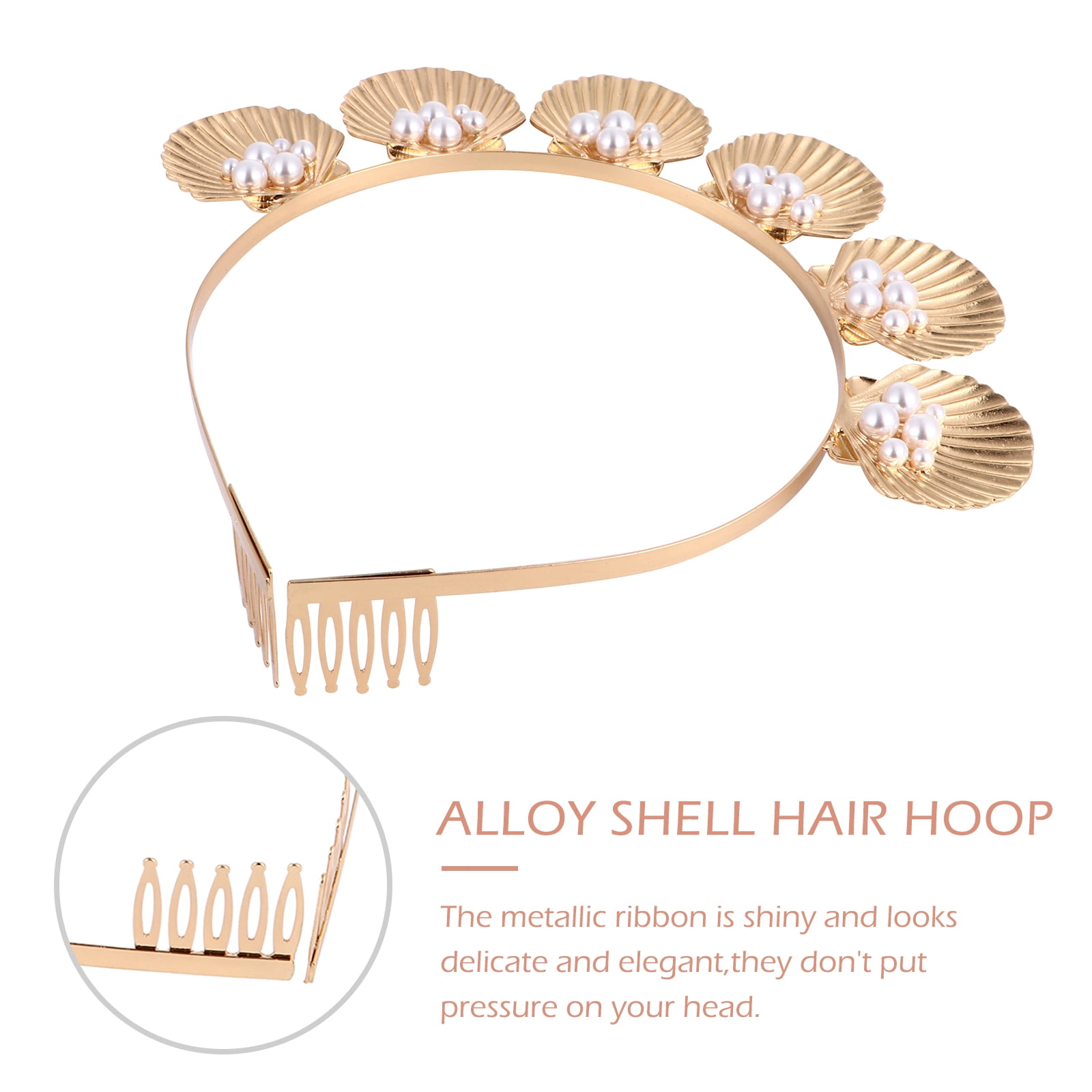 Seashell Headband Hair Women Gold Crown Mermaid Band Costume Crowns