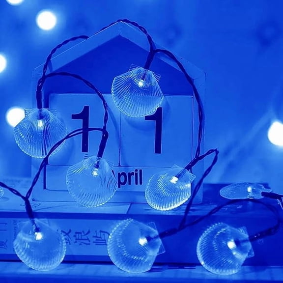 Seashell Light String, 2m 20LED Under The Sea Fairy Lights Battery Powered for Summer Garden Landscape Wedding Party Christmas Lighting Decoration