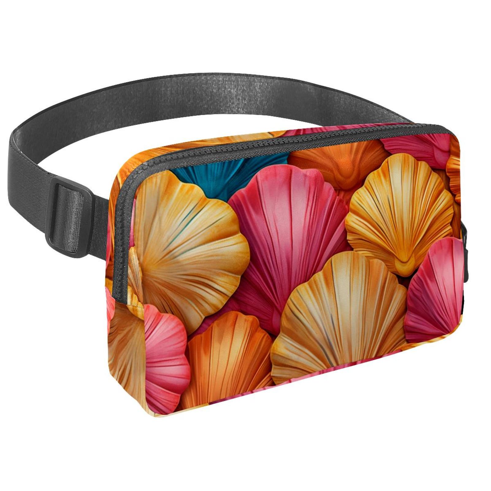 Seashell Lightweight Adjustable Sling Bag Waist Pack with Extension Strap Unisex - Ideal for Travel and Outdoor Activities