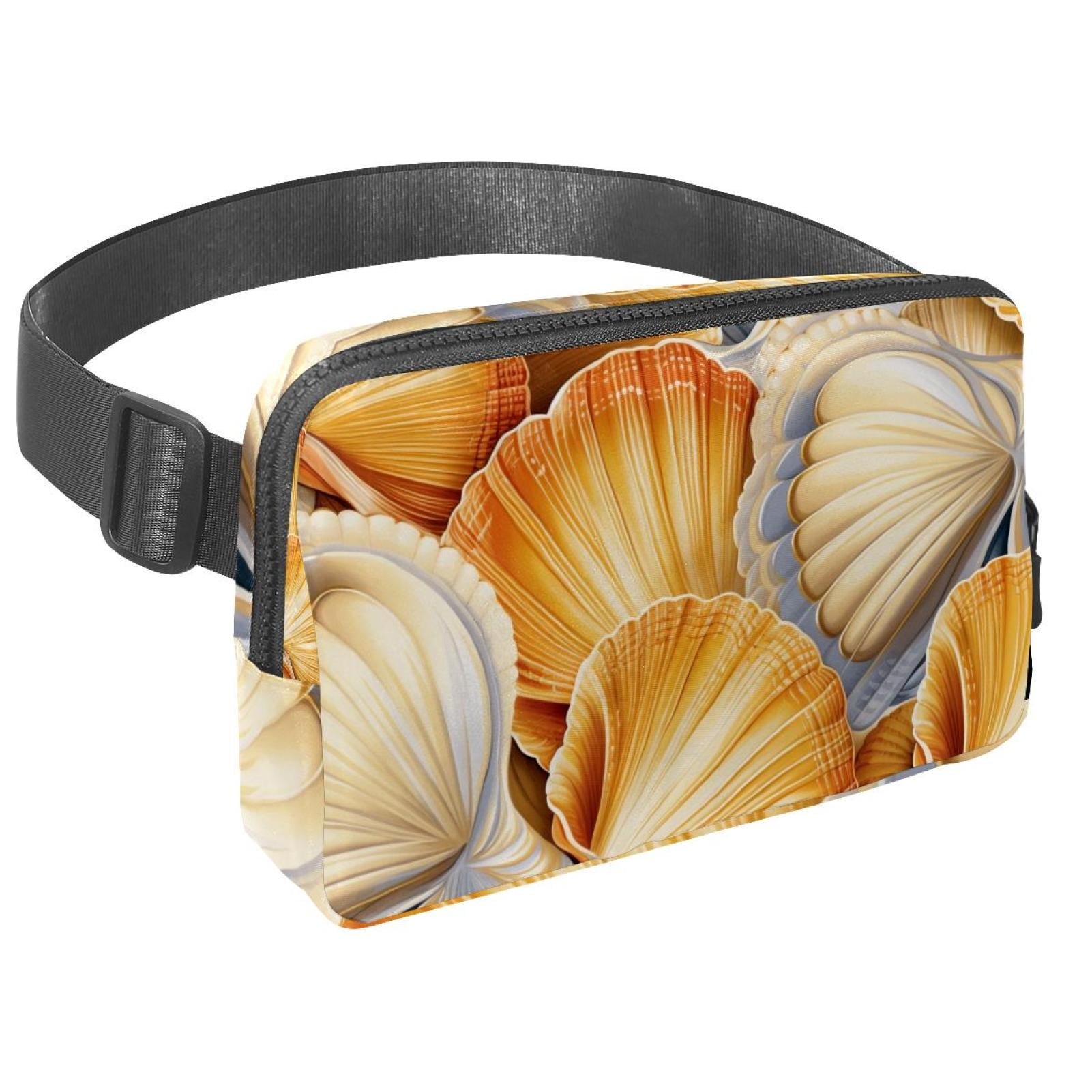 Seashell Lightweight Adjustable Sling Bag with Extension Strap Money Belt Fanny Packs Waist Packs Unisex