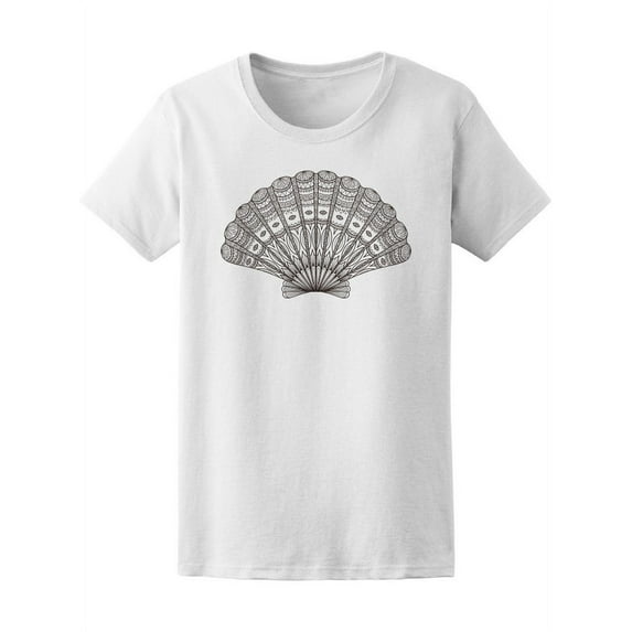 Seashell Line Art T-Shirt Women -Image by Shutterstock, Female Small
