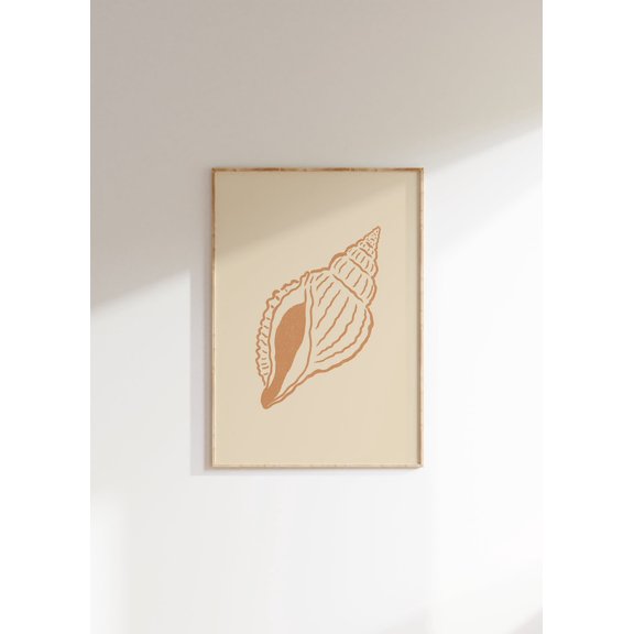 Seashell Line Boho Coastal Contemporary Decorative Design Statement Accent Interior Display Wall Art