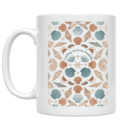 Seashell Mandala Craft Design - Coastal Decor Enthusiast - 11 oz Ceramic Coffee Mug