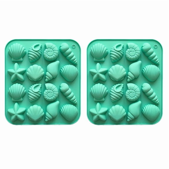 Seashell Mold, 2 Pack Ocean Silicone Mold, Marine Theme Seashell Conch Starfish Molds For Candy Chocolate Cake Decorations