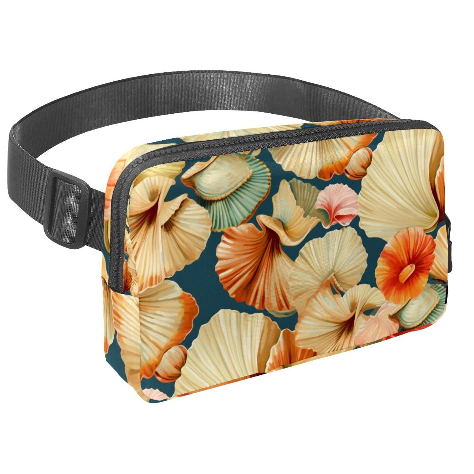 Seashell Money Belt Waist Bag Fanny Pack - Lightweight Adjustable with Extension Strap Unisex