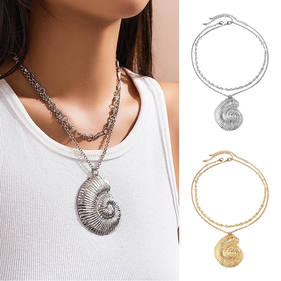 Seashell Necklace Gold Conch Seashell Witch Accessories For Kids Adults（1PC）， Gold