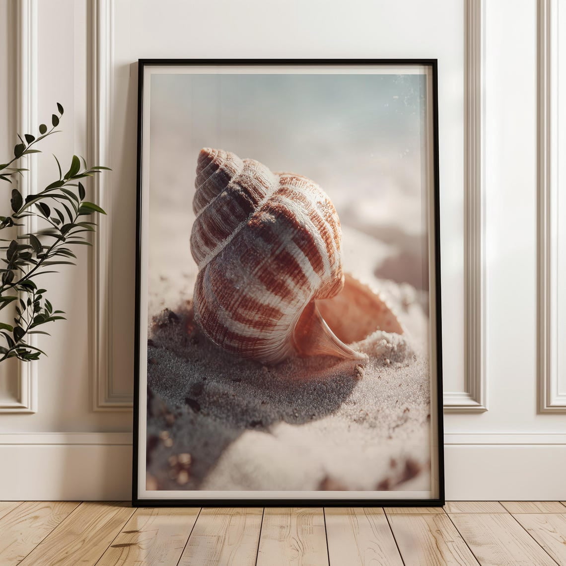 Sand Soft Fall Seashell On Sand Wall Art Print, Soft Natural Coastal Decor - Walmart.com