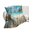 thumbnail image 1 of Seashell On The Beach Flannel Throw Blanket for Gifts for Women Men Girls Boys All Seasons, 1 of 7