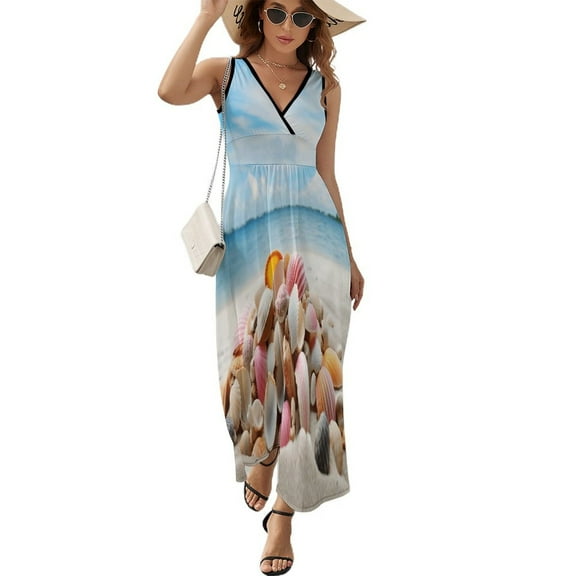 Seashell On The Beach Pattern Design Sleeveless Dress Summer Clothes for Women Women's Clothing 2025