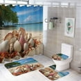 thumbnail image 1 of Seashell On The Beach Shower Curtain Sets with Rugs 4 Piece Rustic, 1 of 7