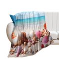 thumbnail image 1 of Seashell On The Beach Soft Cozy Warm, Lightweight And Plush Flannel Throw Blankets - Perfect for Couch, Bed, Travel, 1 of 7