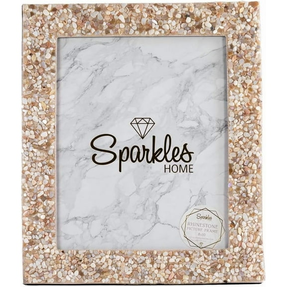 Seashell Picture Frame, Genuine Tumbled Shells, Tan, 8" x 10", Sold Individually