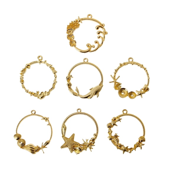 Seashell Round Blank Pendant Mixed Style Tea Open Bezels Molds for Easter