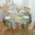 thumbnail image 1 of Christmas Snowflake Texture Blue Round Tablecloth Waterproof Wedding Decor Table Cover Christmas Party Decorative Tablecloth, 1 of 7