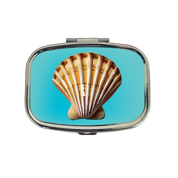 Seashell Sea Shell Ocean Beach Small Travel Handbag Pill Box Case